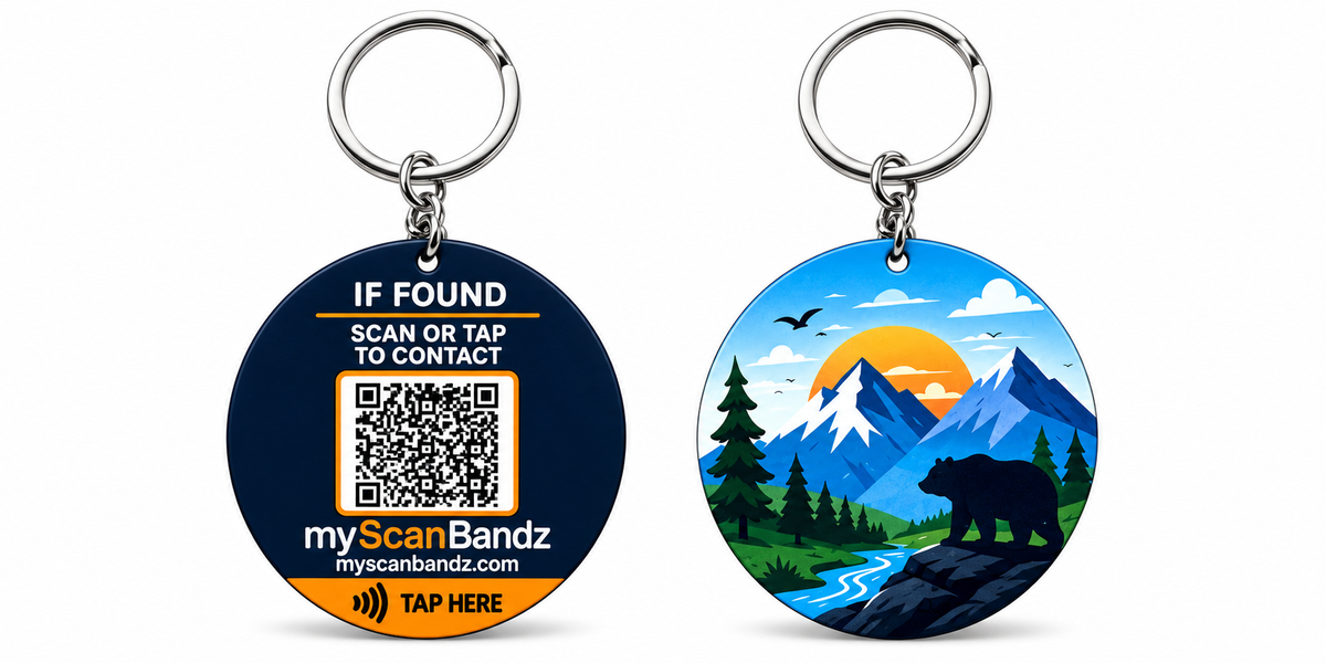 QR + NFC Keychain Tag